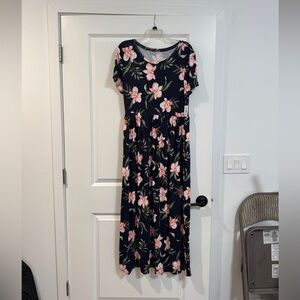 Amazon Essentials Navy Floral Maxi Dress